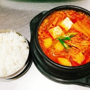 No(45)김치찌개 Dwaeji-gogi Kimchi Jjigae [br] Kimchi Stew with Pork and rice