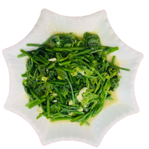 Fried Chayote Leaves[br]ဂေါ်ရခါးညွှန်ကြော်