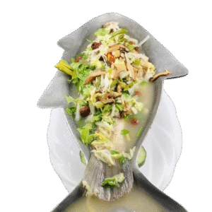 Steamed Whole Fish With Salted Plum[br]ငါးဆားငံ့စေ့ပေါင်း