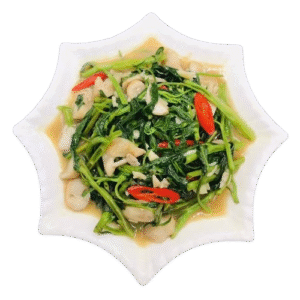 Fried Water -Cress With Mushroom[br]မှို+ကန်စွန်းရွက်ကြော်