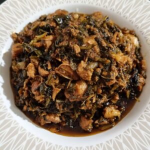 Pork with Pickled Mustard[br]ဝက်သားမုန့်ညှင်းချဥ်ကြော်